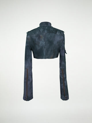 The Janet Jacket in Marbled Green