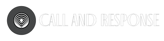 Logo with a stylized record and text 'Call and Response' on a white background
