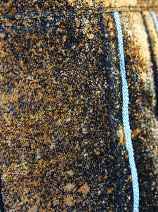 The Courtney Short in Distressed Black Flocked Denim