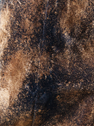 The Chaka Wide-leg in Distressed Black Flocked Denim