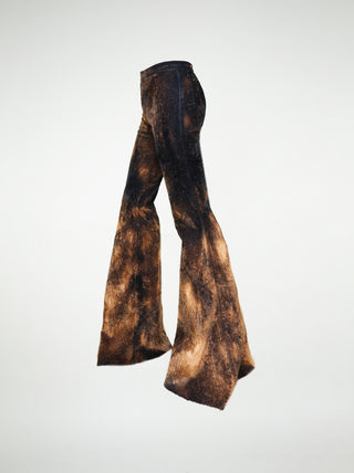 The Chaka Wide-leg in Distressed Black Flocked Denim