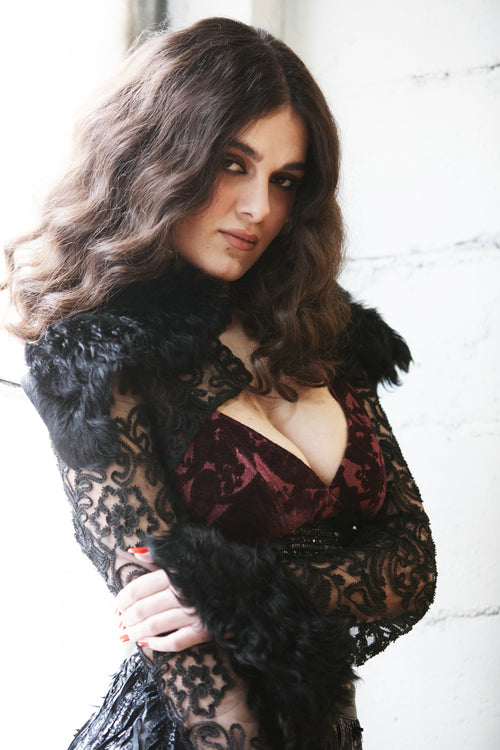 Lace and Shearling Shrug