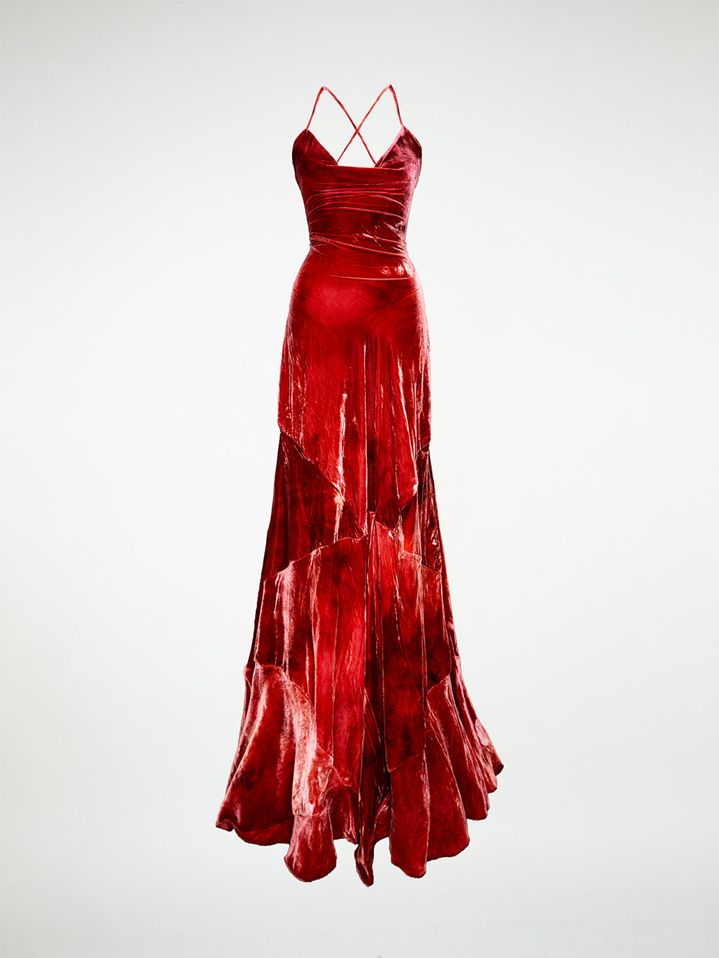 La Damaris : Robe en velours de soie biasée