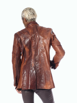 La chaqueta Jimi de cuero marrón