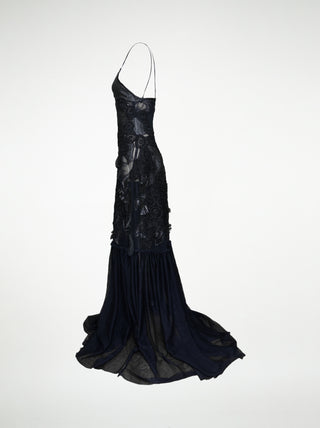 The Souxsie: Leather & Mesh Gown