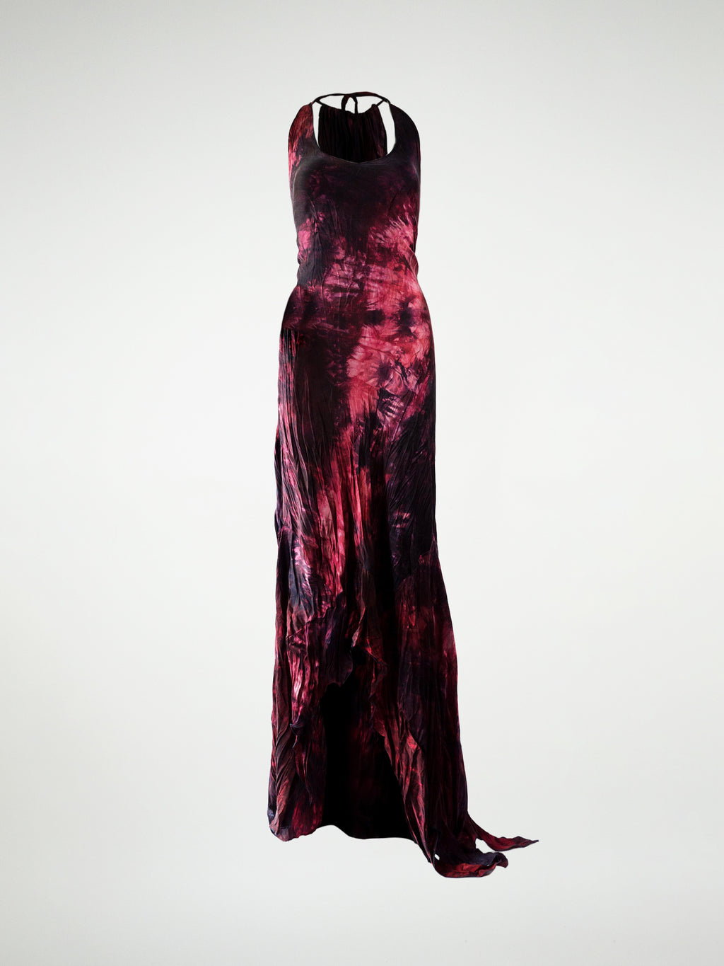El vestido Measha: Vestido de satén de seda al bies
