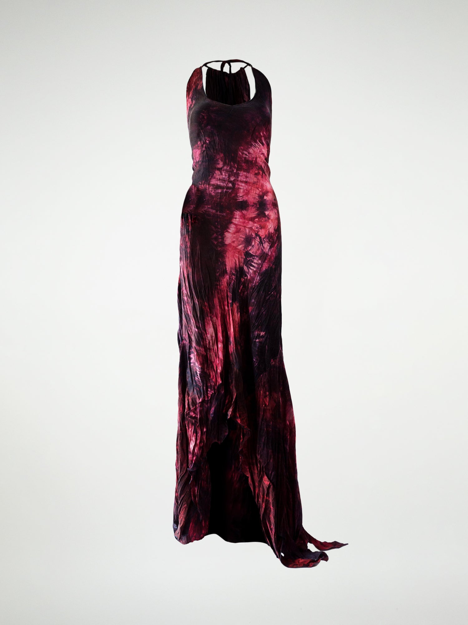 El vestido Measha: Vestido de satén de seda al bies