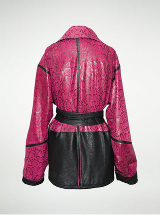 The Whitney Jacket in Pink Snakeskin