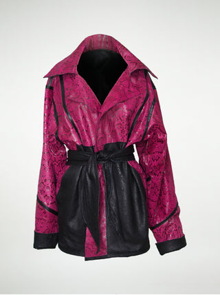 The Whitney Jacket in Pink Snakeskin