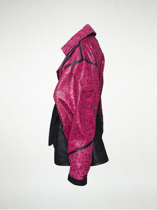 The Whitney Jacket in Pink Snakeskin